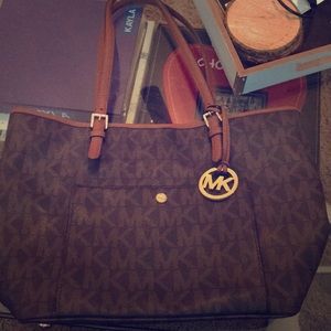 Michael Kors MK purse, dark brown